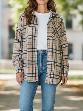 Streetwear Society Women’s plaid Flannel Y2K Grunge Oversized Relaxed Women’s XL